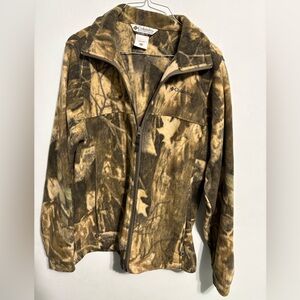 Columbia brand camo camouflage fleece full zip jacket youth XL 18/20